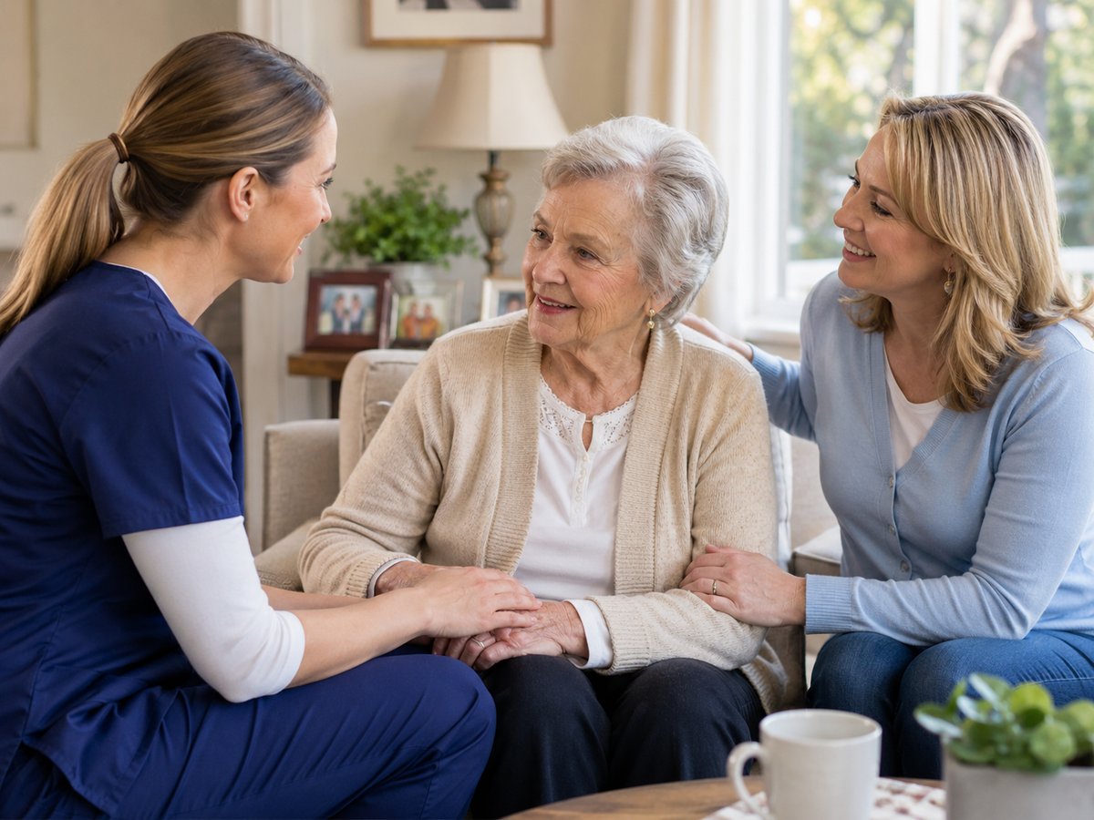 Family member spending meaningful time with a loved one at home, supported by Asmart Home Care